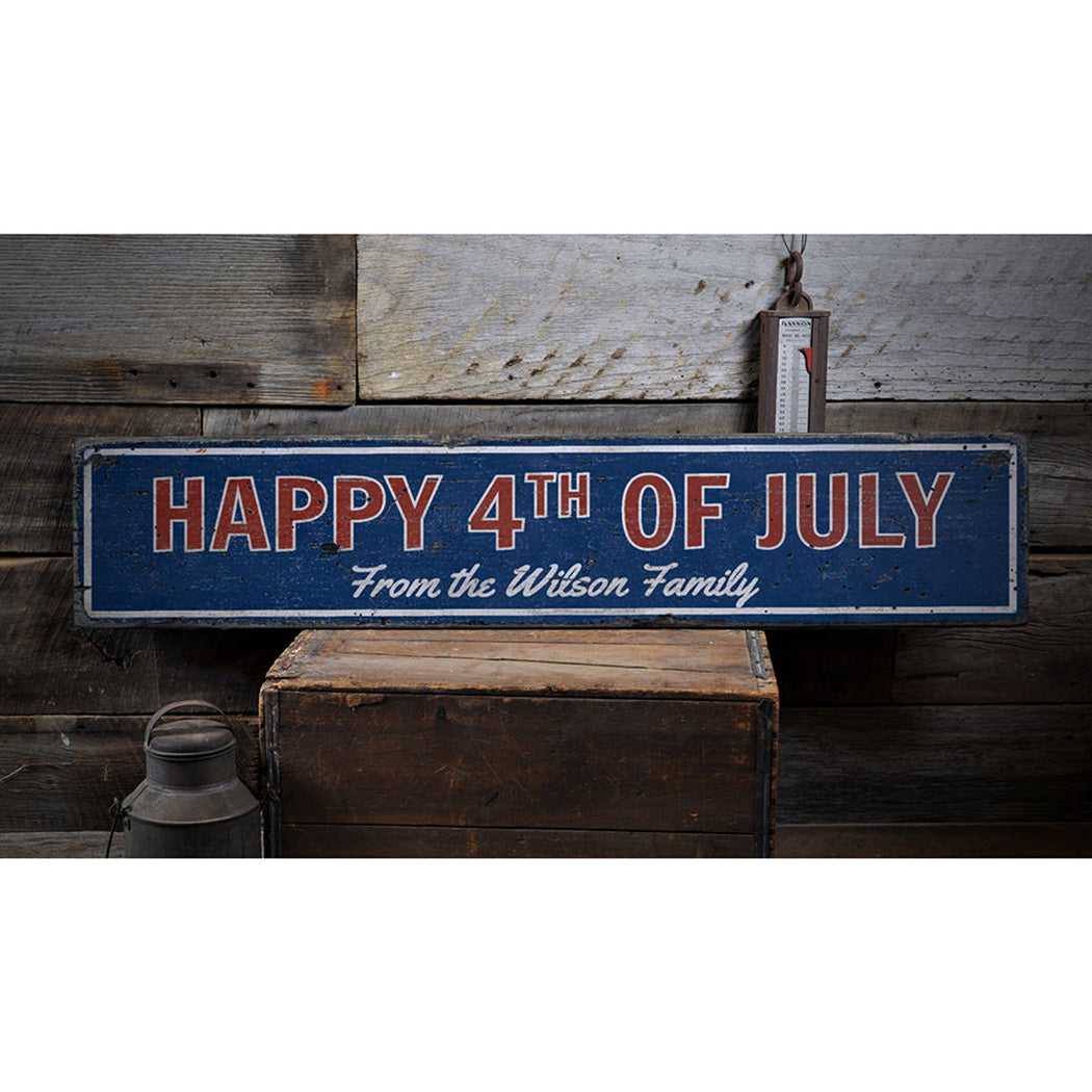 Family 4th of July Rustic Wood Sign