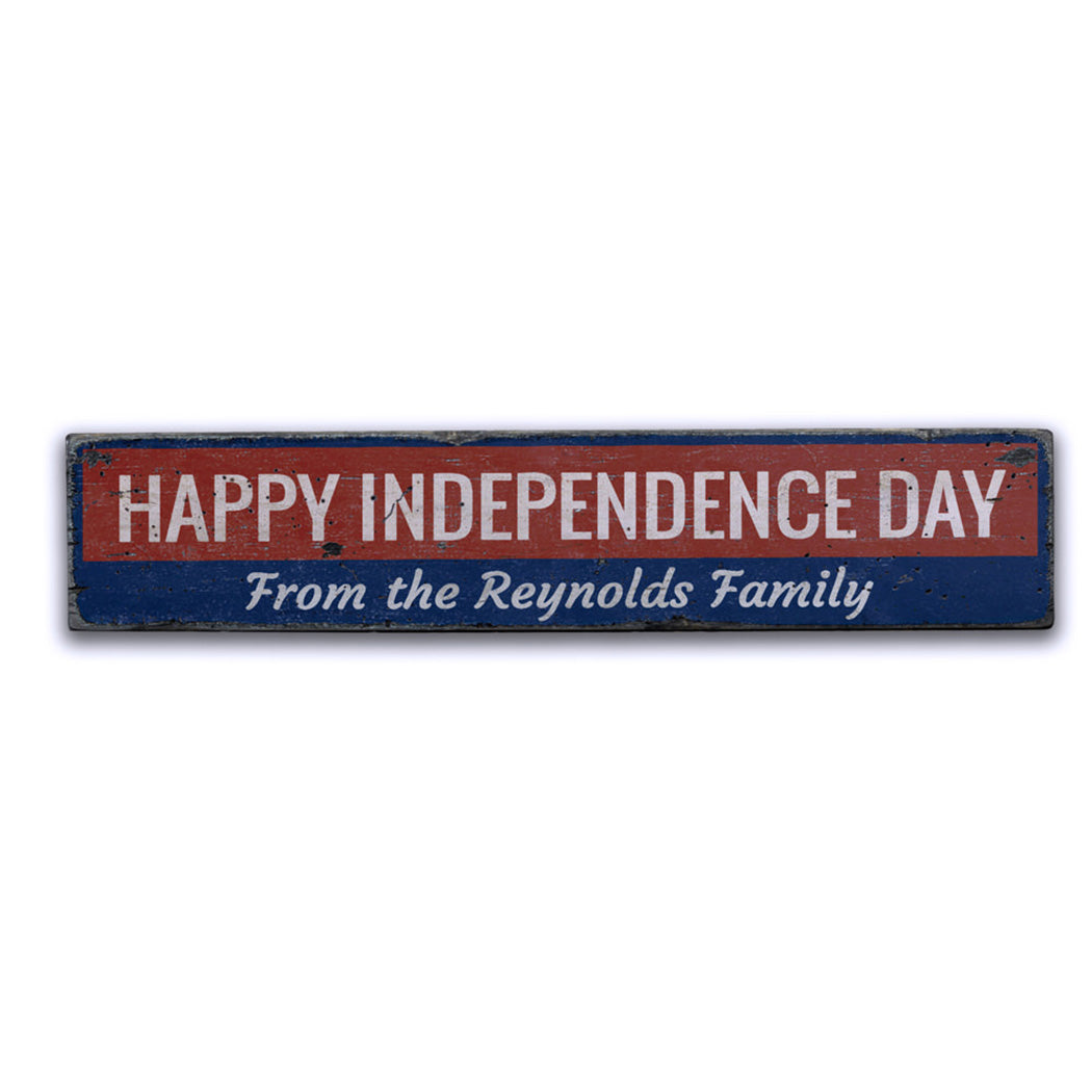 Happy Independence Day Rustic Wood Sign