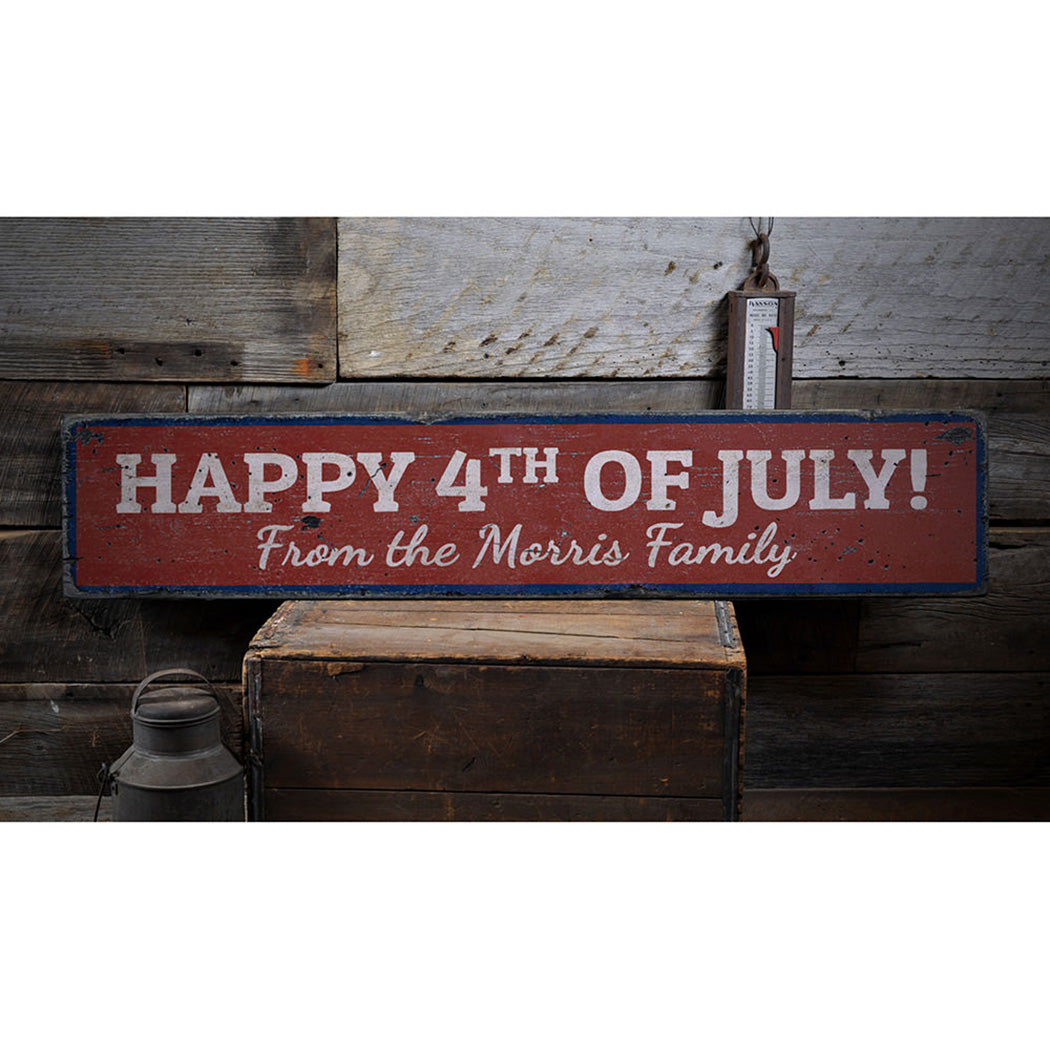 Happy Fourth of July Rustic Wood Sign