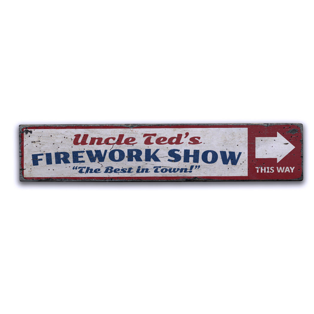 Firework Show Rustic Wood Sign