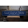 Sweet Land of Liberty Rustic Wood Sign