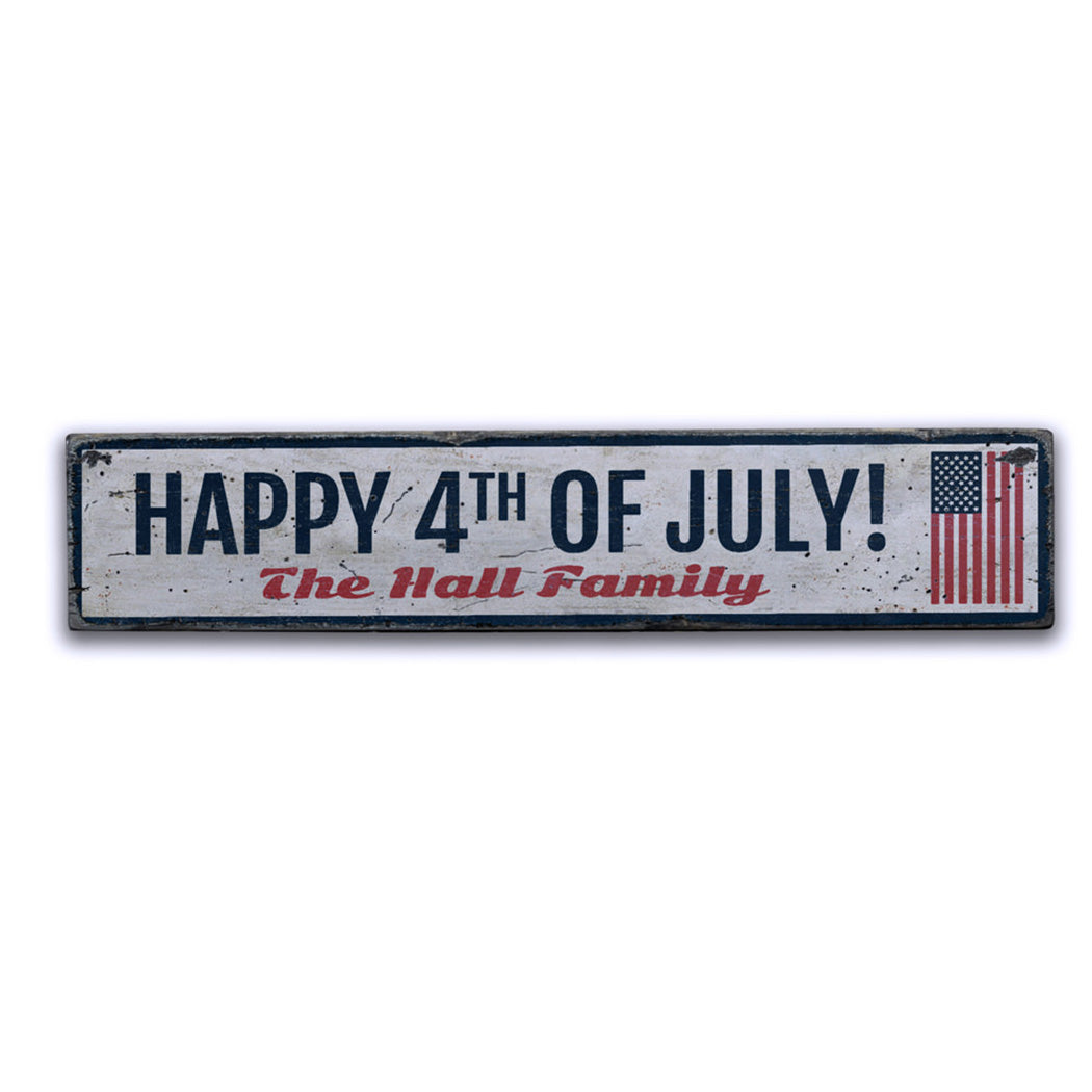 Happy 4th of July Rustic Wood Sign