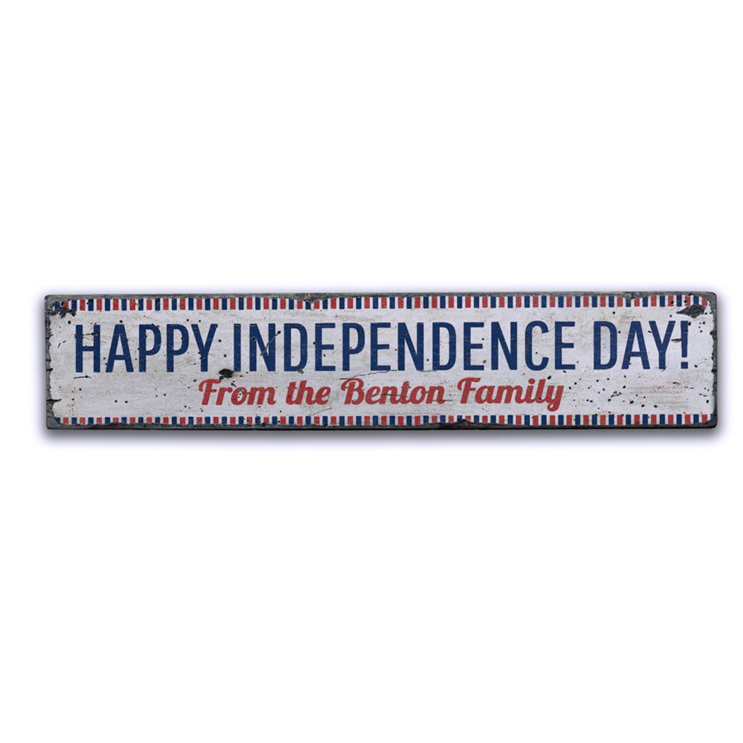 Happy Independence Day Holiday Rustic Wood Sign