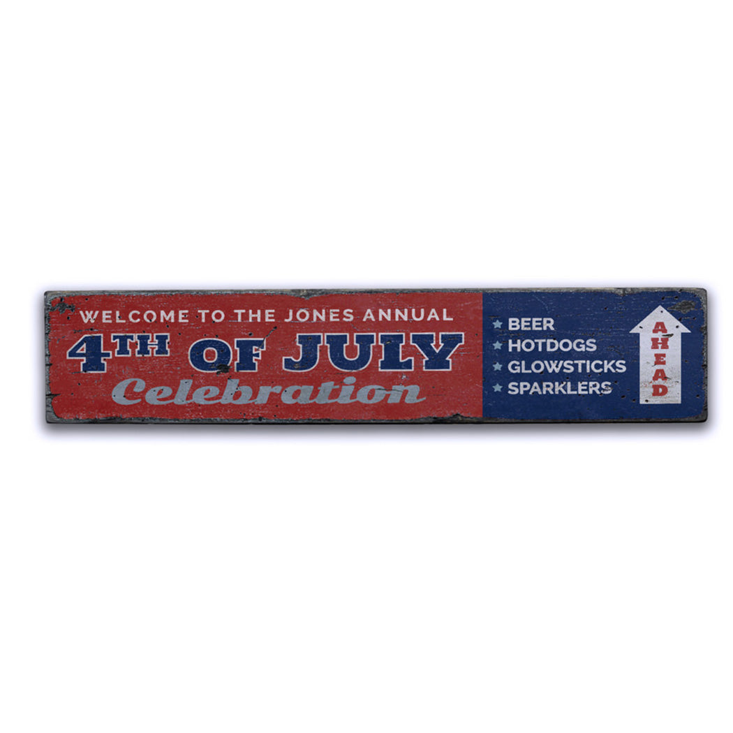 Annual 4th of July Celebration Rustic Wood Sign