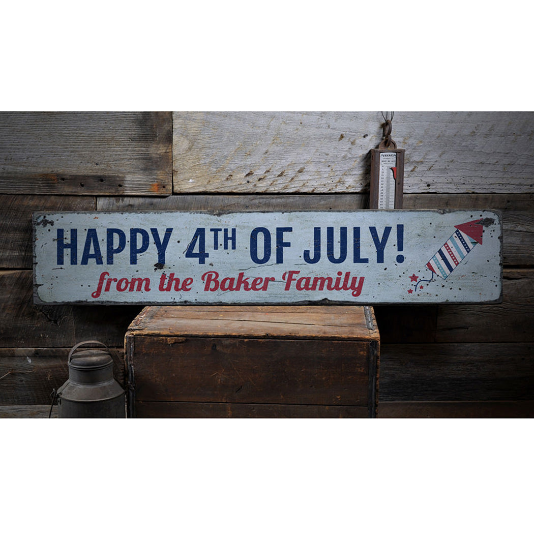 Firework Rustic Wood Sign