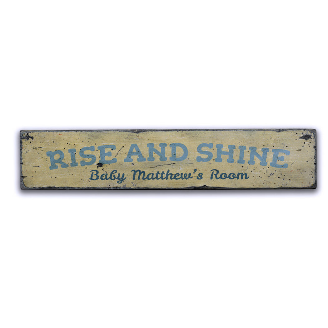 Rise and Shine Rustic Wood Sign