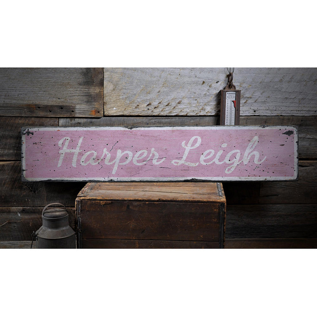 Newborn Name Rustic Wood Sign