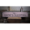 Sleeping Baby Rustic Wood Sign