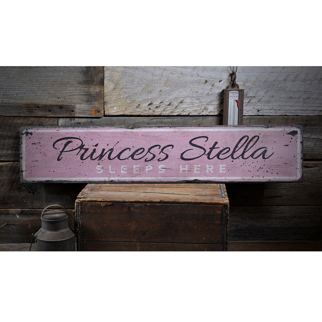 Princess Sleeps Here Baby Rustic Wood Sign