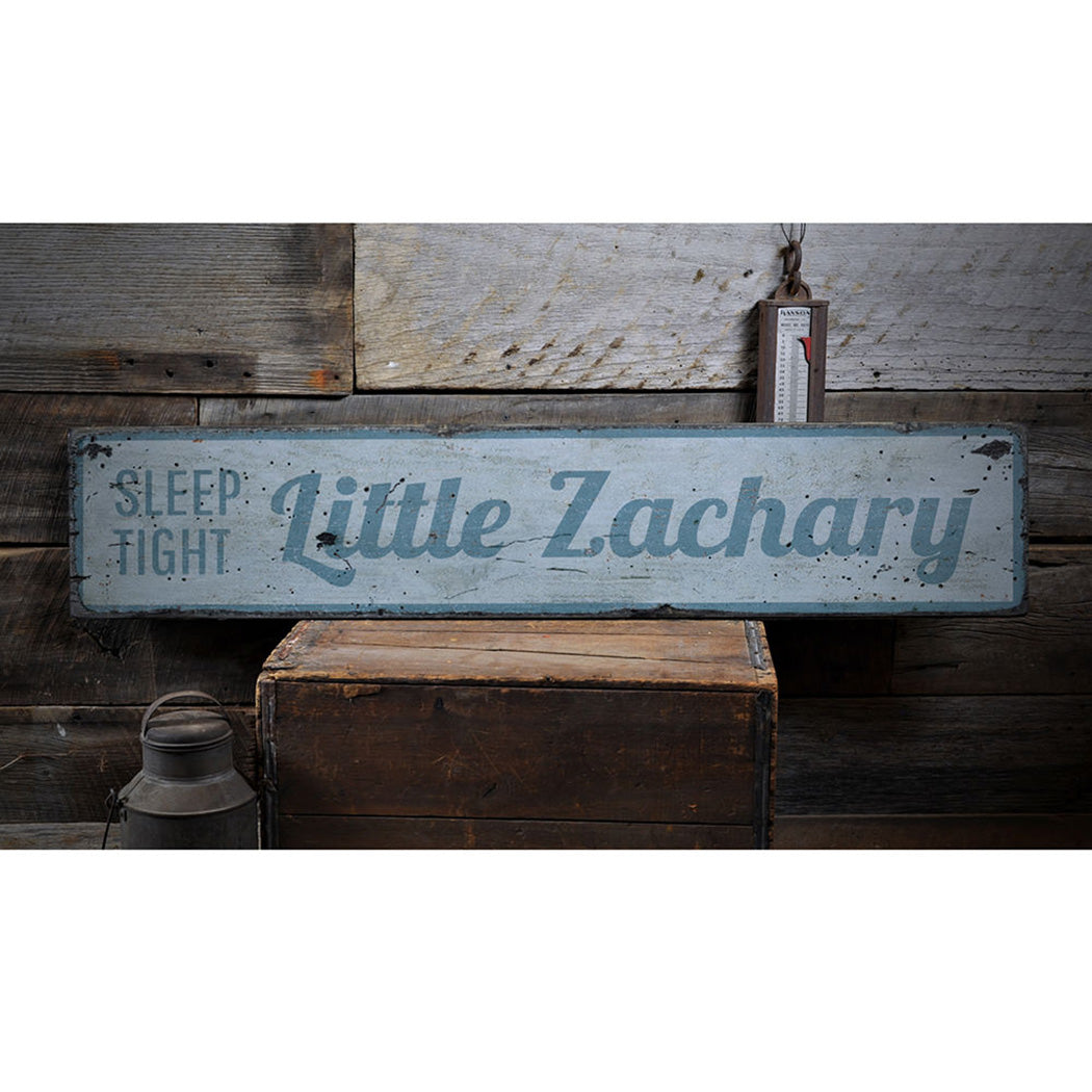 Sleep Tight Little Baby Rustic Wood Sign