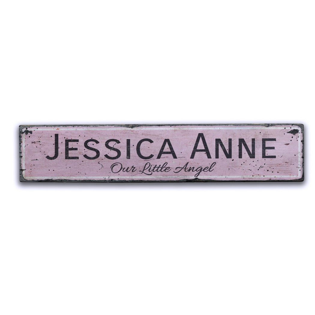 Our Little Angel Rustic Wood Sign