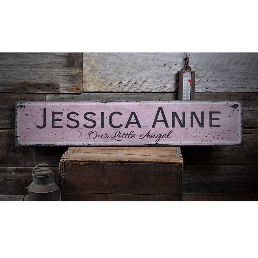 Our Little Angel Rustic Wood Sign