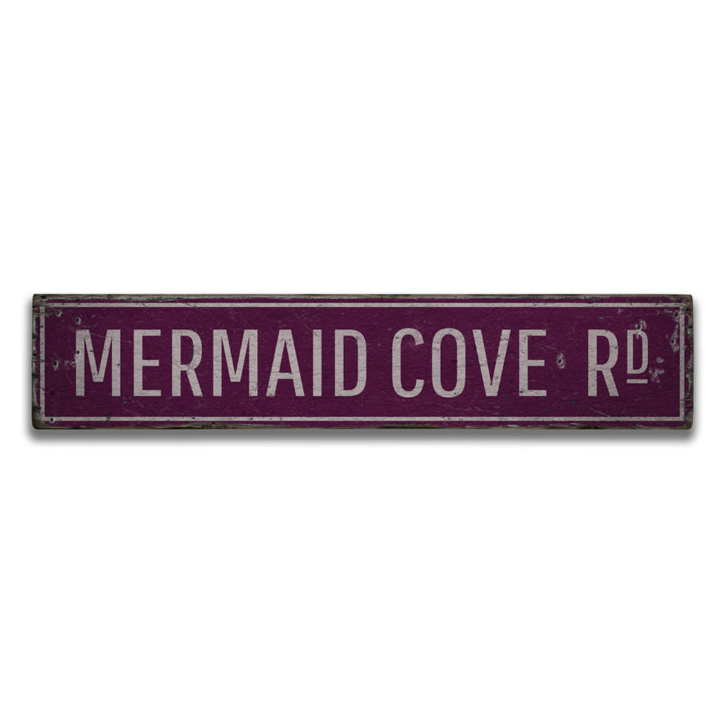 Mermaid Cove Rustic Wood Sign