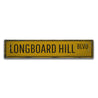 Longboard Hill Blvd Rustic Wood Sign