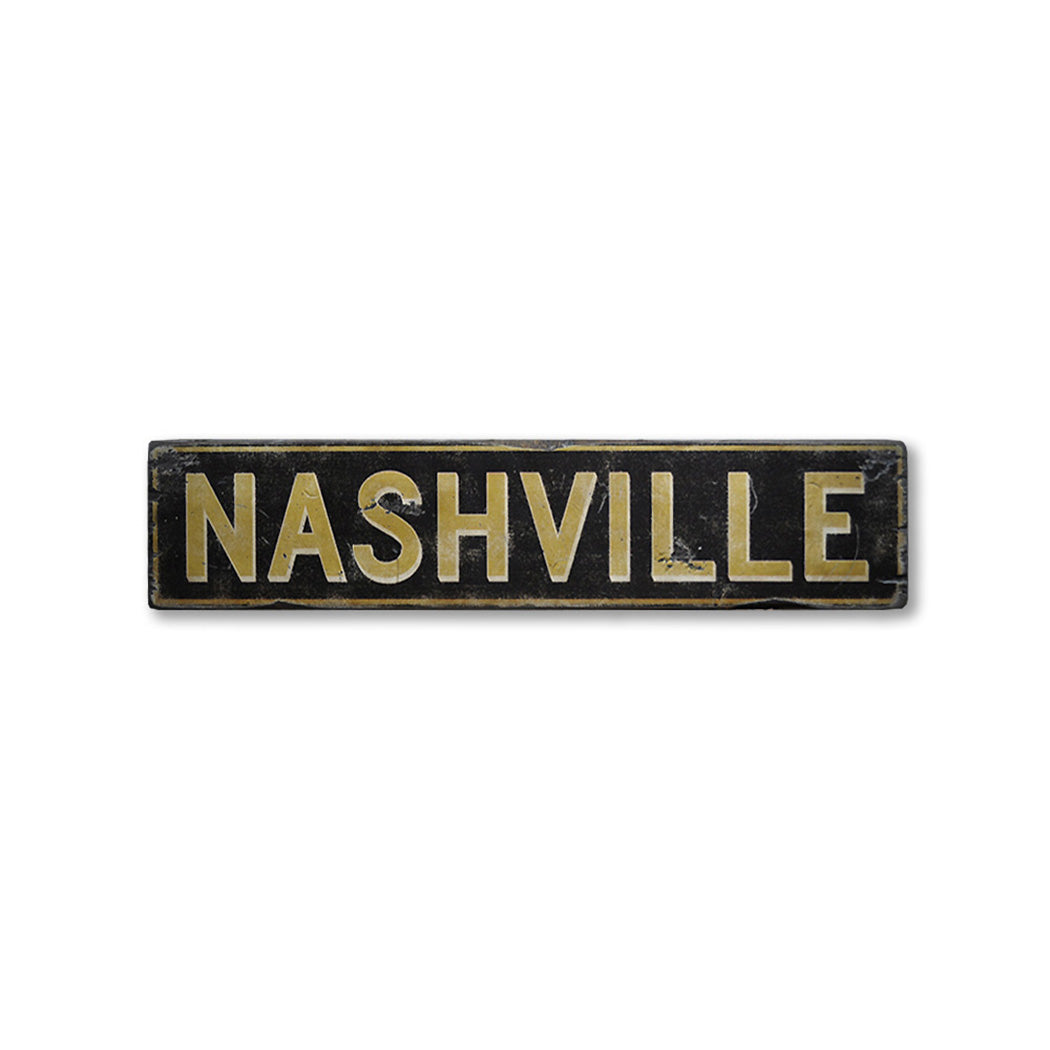 City Name Rustic Wood Sign