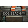 Dog Beach Avenue Rustic Wood Sign