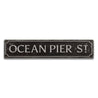 Ocean Pier Street Rustic Wood Sign