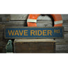 Wave Rider Road Rustic Wood Sign