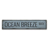 Ocean Breeze Way Rustic Wood Sign