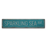 Sparkling Sea Avenue Rustic Wood Sign