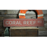 Coral Reef Road Rustic Wood Sign