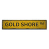 Gold Shore Road Rustic Wood Sign