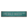 Emerald Water Way Rustic Wood Sign