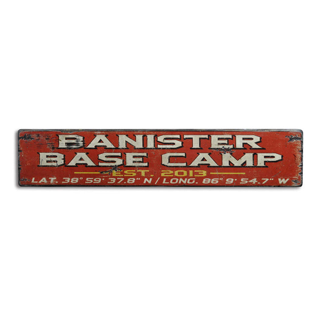 Base Camp Established Date Rustic Wood Sign