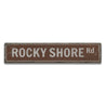 Rocky Shore Road Rustic Wood Sign