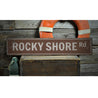 Rocky Shore Road Rustic Wood Sign