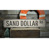 Sand Dollar Road Rustic Wood Sign