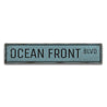 Oceanfront Blvd Rustic Wood Sign