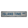 Island Time Avenue Rustic Wood Sign