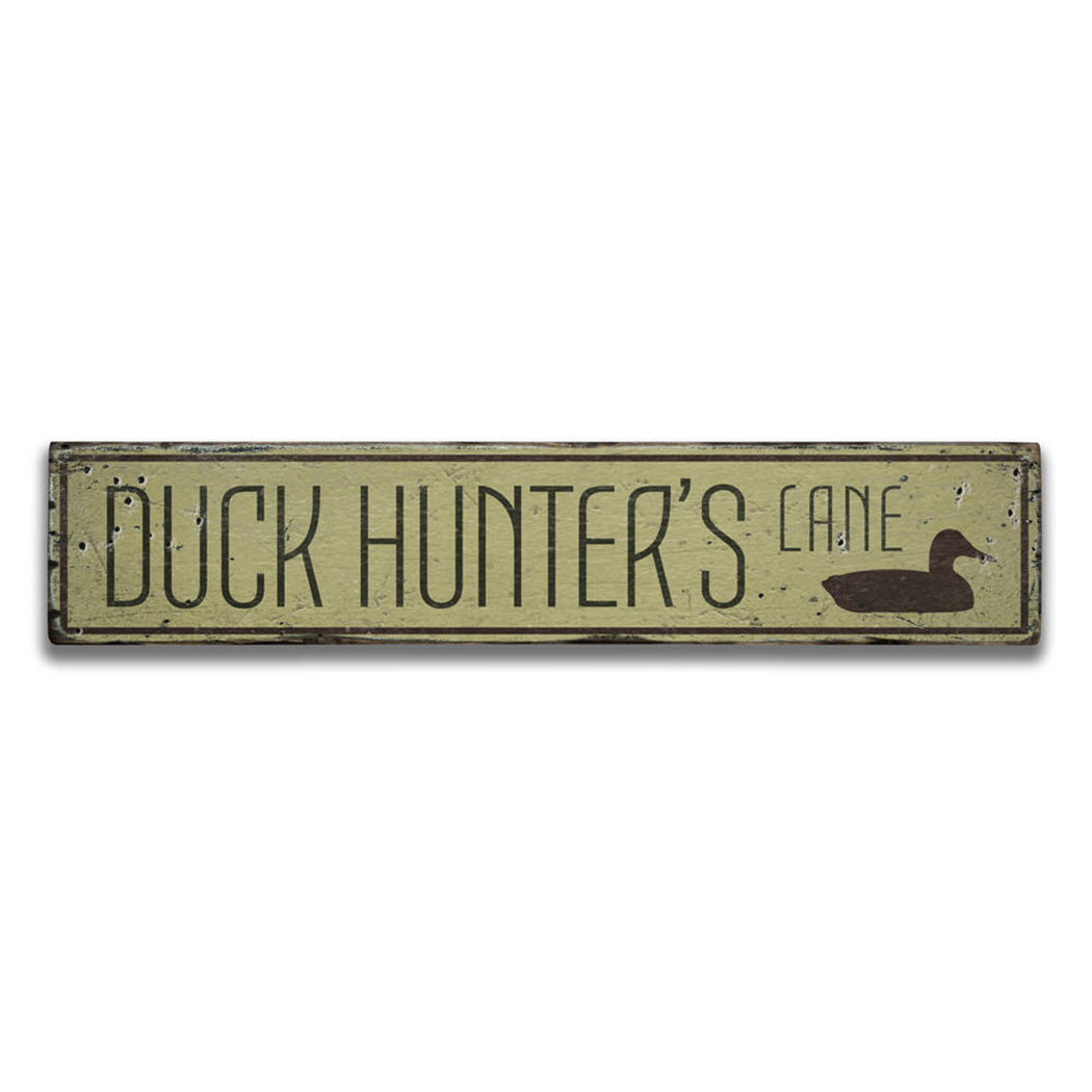 Duck Hunter's Lane Rustic Wood Sign