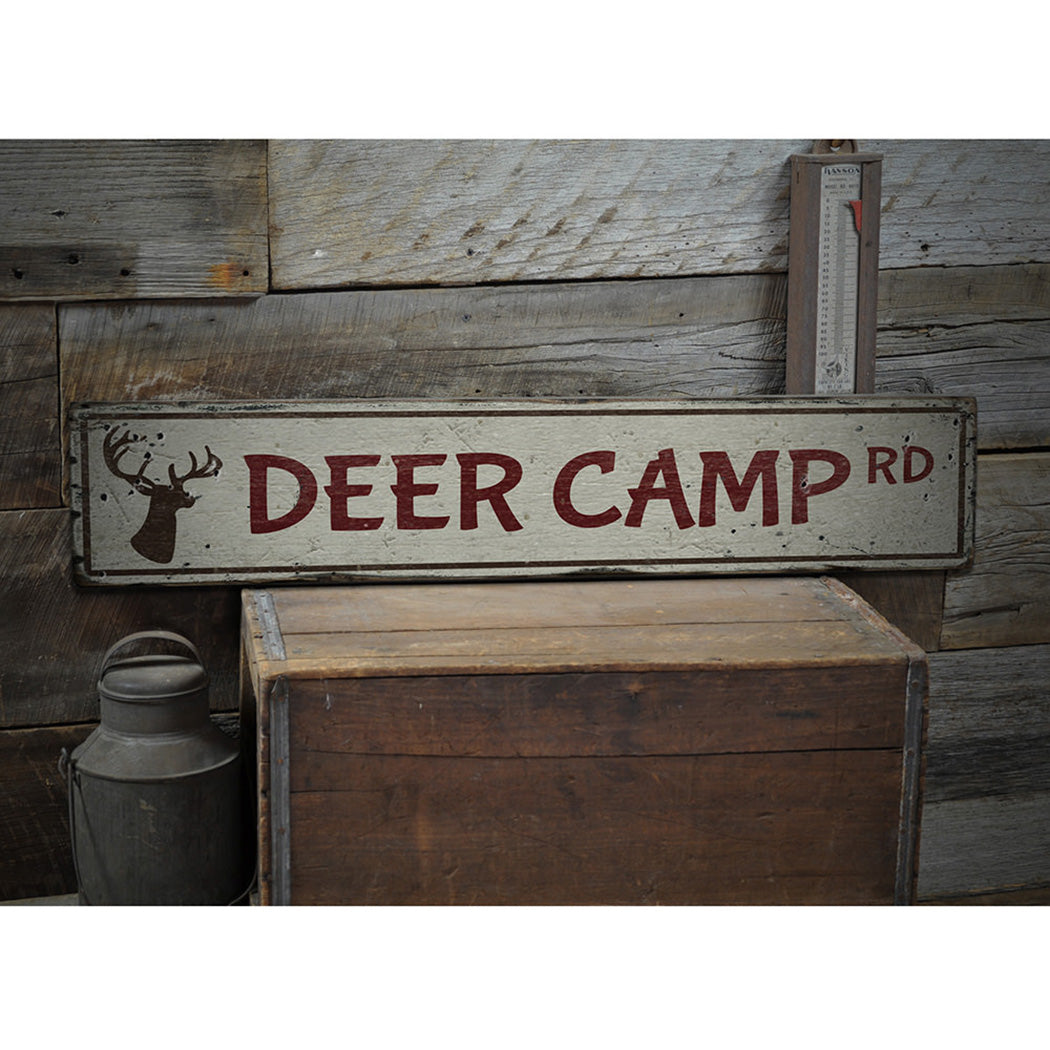 Deer Camp Road Rustic Wood Sign