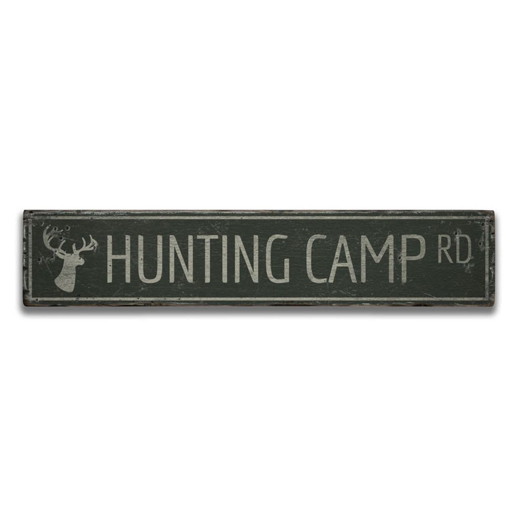 Hunting Camp Road Rustic Wood Sign