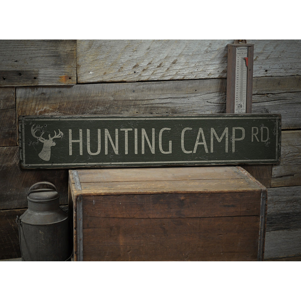 Hunting Camp Road Rustic Wood Sign