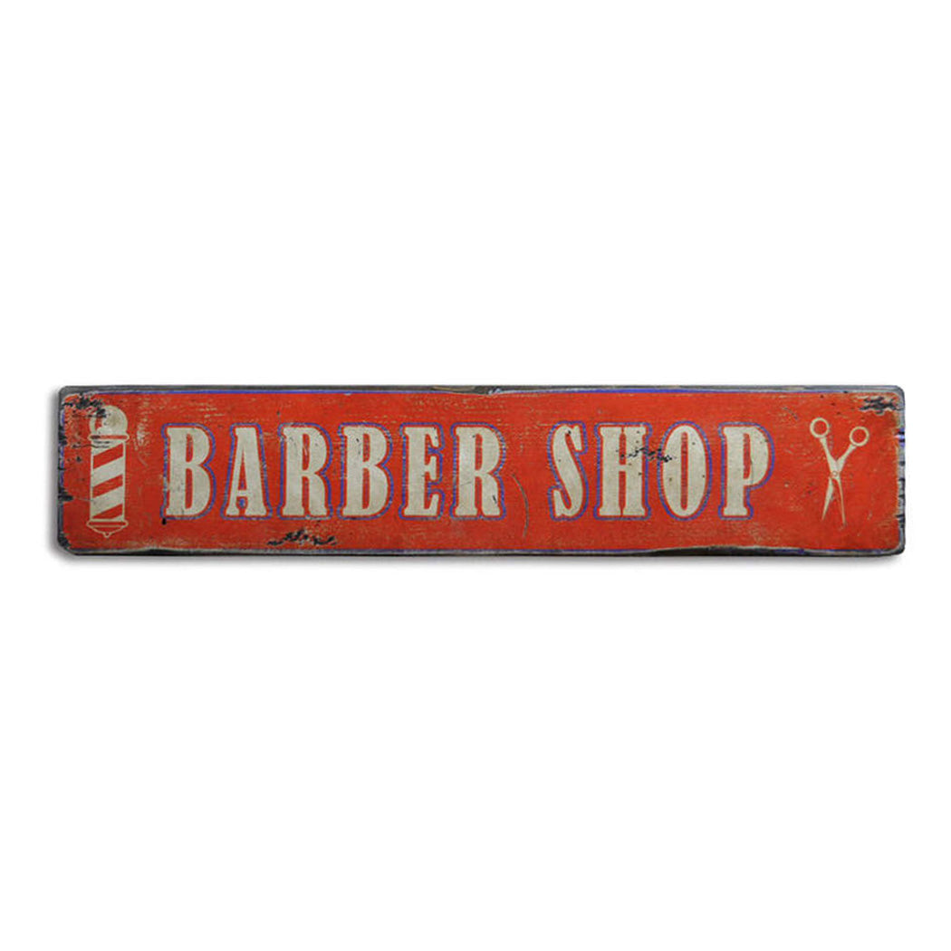 Barber Shop Rustic Wood Sign