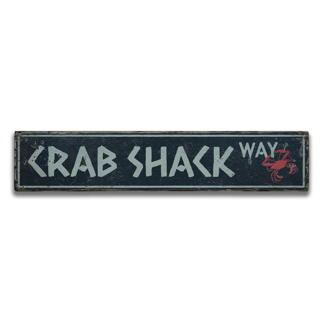 Crab Shack Way Rustic Wood Sign