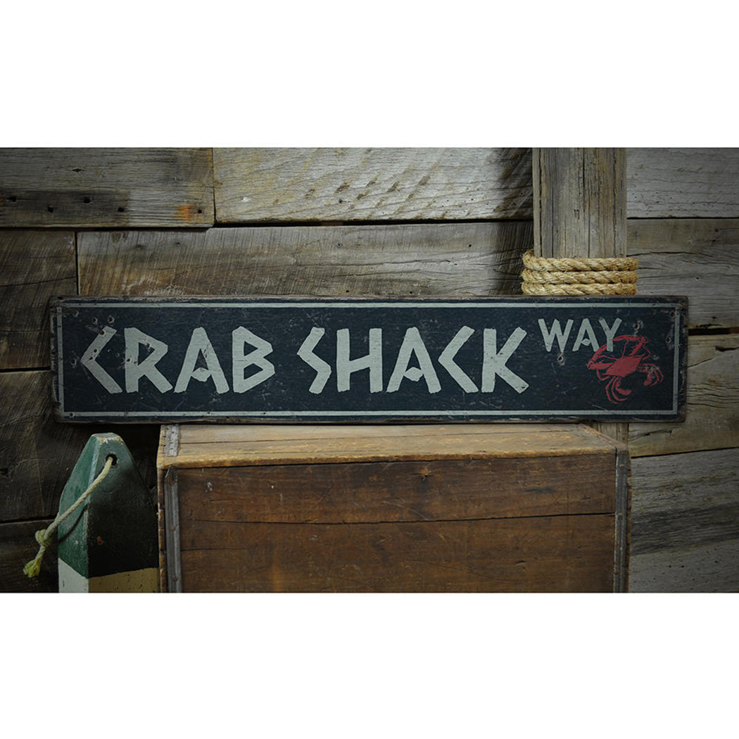 Crab Shack Way Rustic Wood Sign