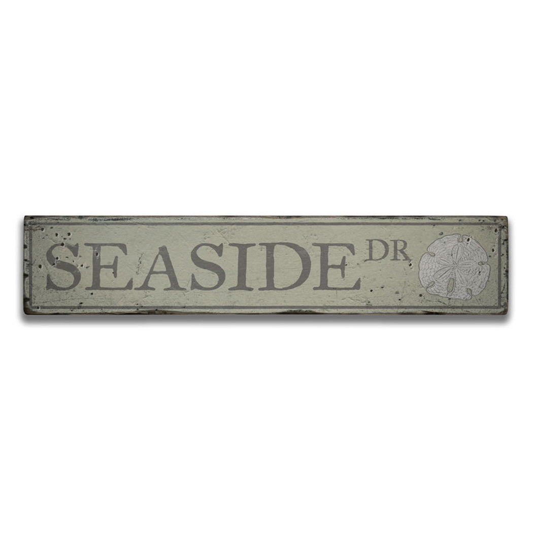 Seaside Drive Rustic Wood Sign