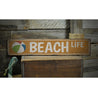 Beach Life Street Rustic Wood Sign