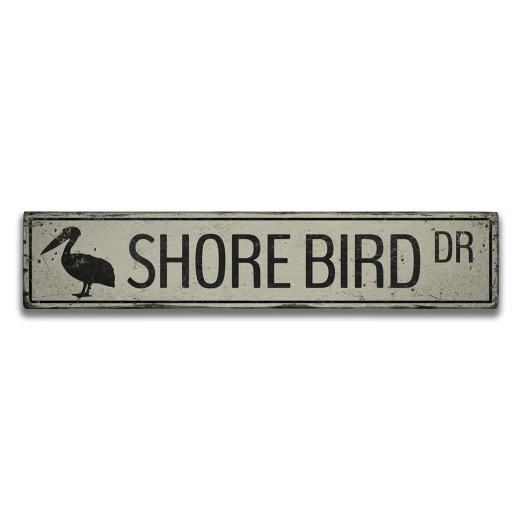 Shore Bird Drive Rustic Wood Sign