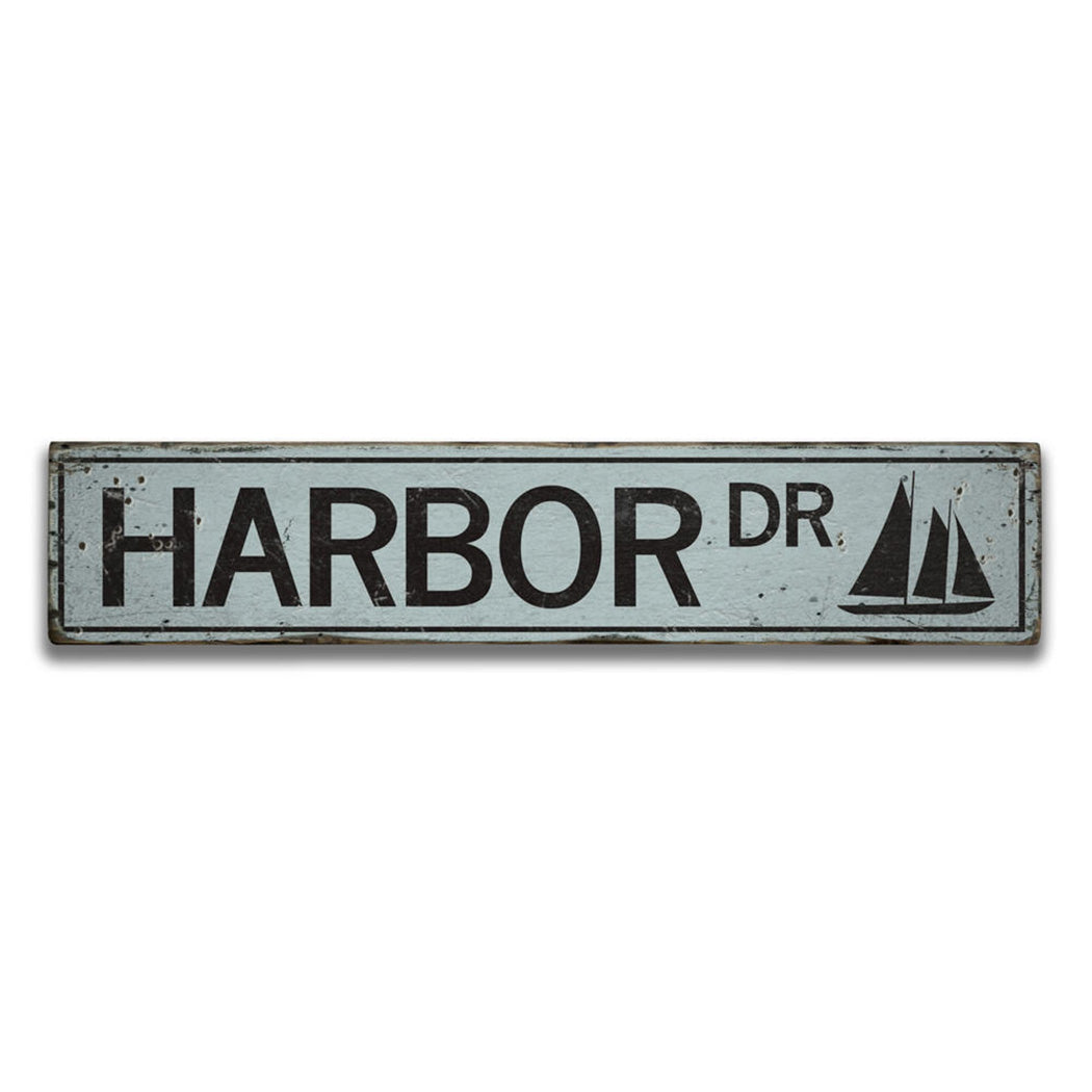 Harbor Drive Rustic Wood Sign