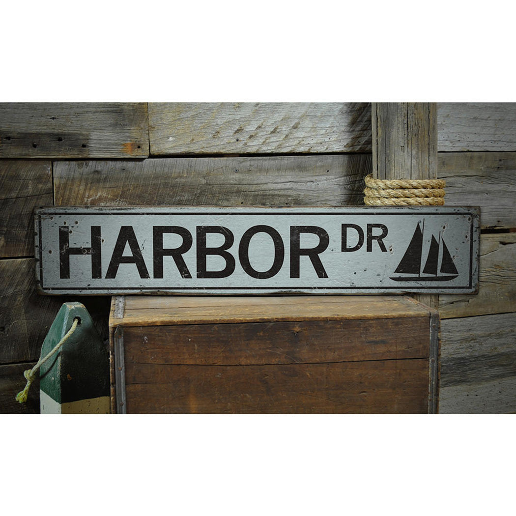 Harbor Drive Rustic Wood Sign