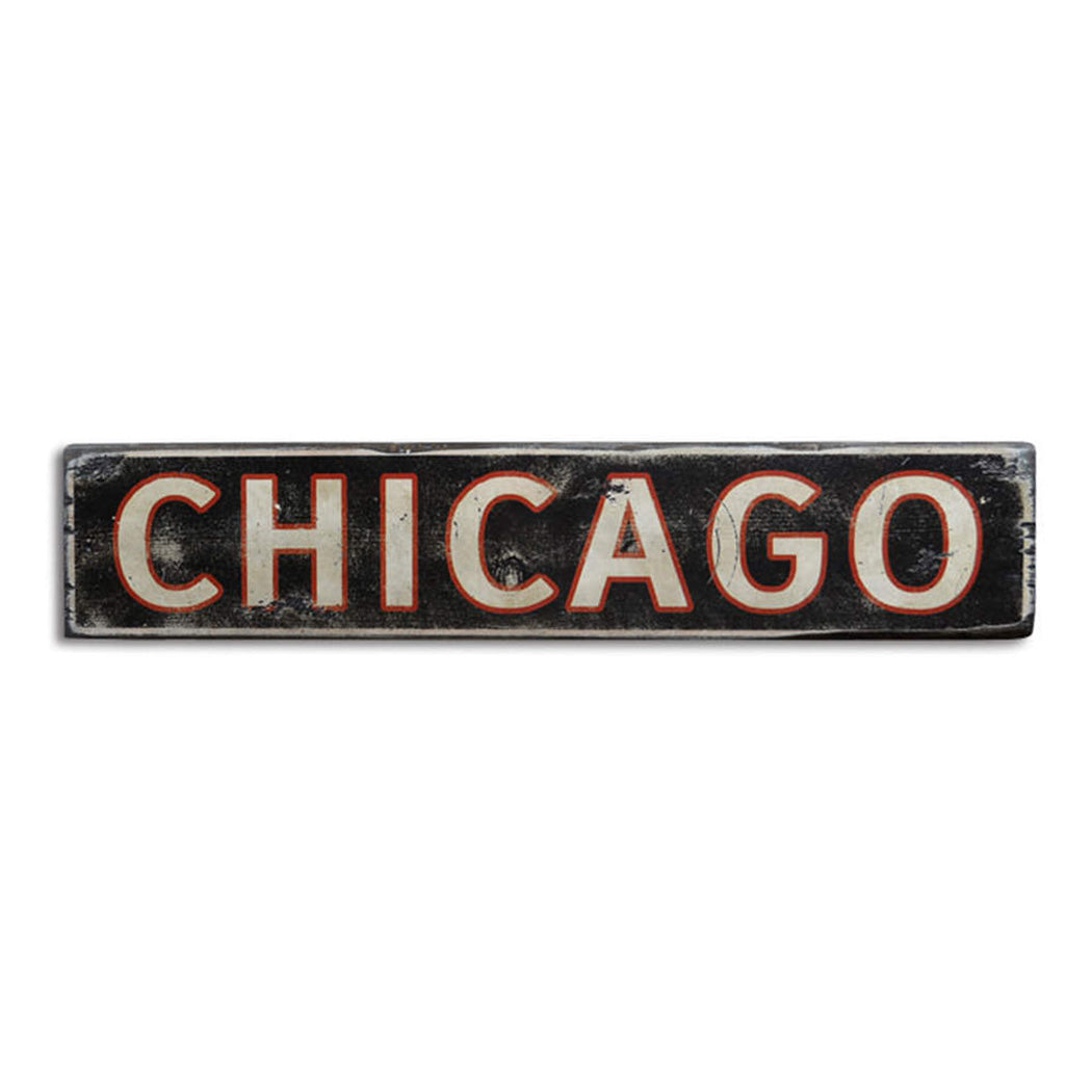 Chicago Rustic Wood Sign