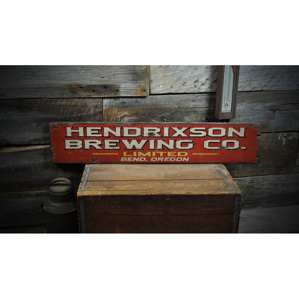 Brewing Company Rustic Wood Sign