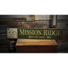 Mountain Ridge City/State Rustic Wood Sign