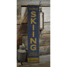 Gone Skiing Vertical Rustic Wood Sign