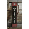 Mountain Rescue Vertical Rustic Wood Sign